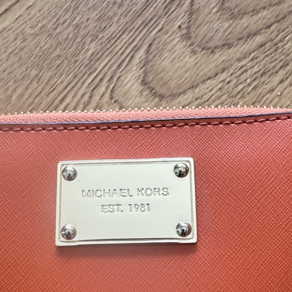 Michael Kors Tangerine Wristlet with Gold Accents - Picture 2 of 5